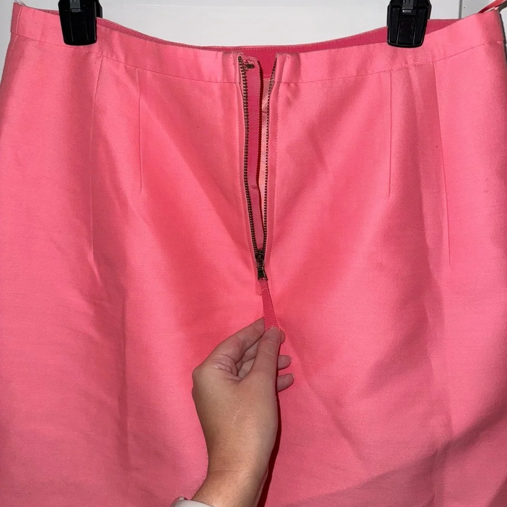 J. Crew Coral/Pink Wool A-Line Skirt